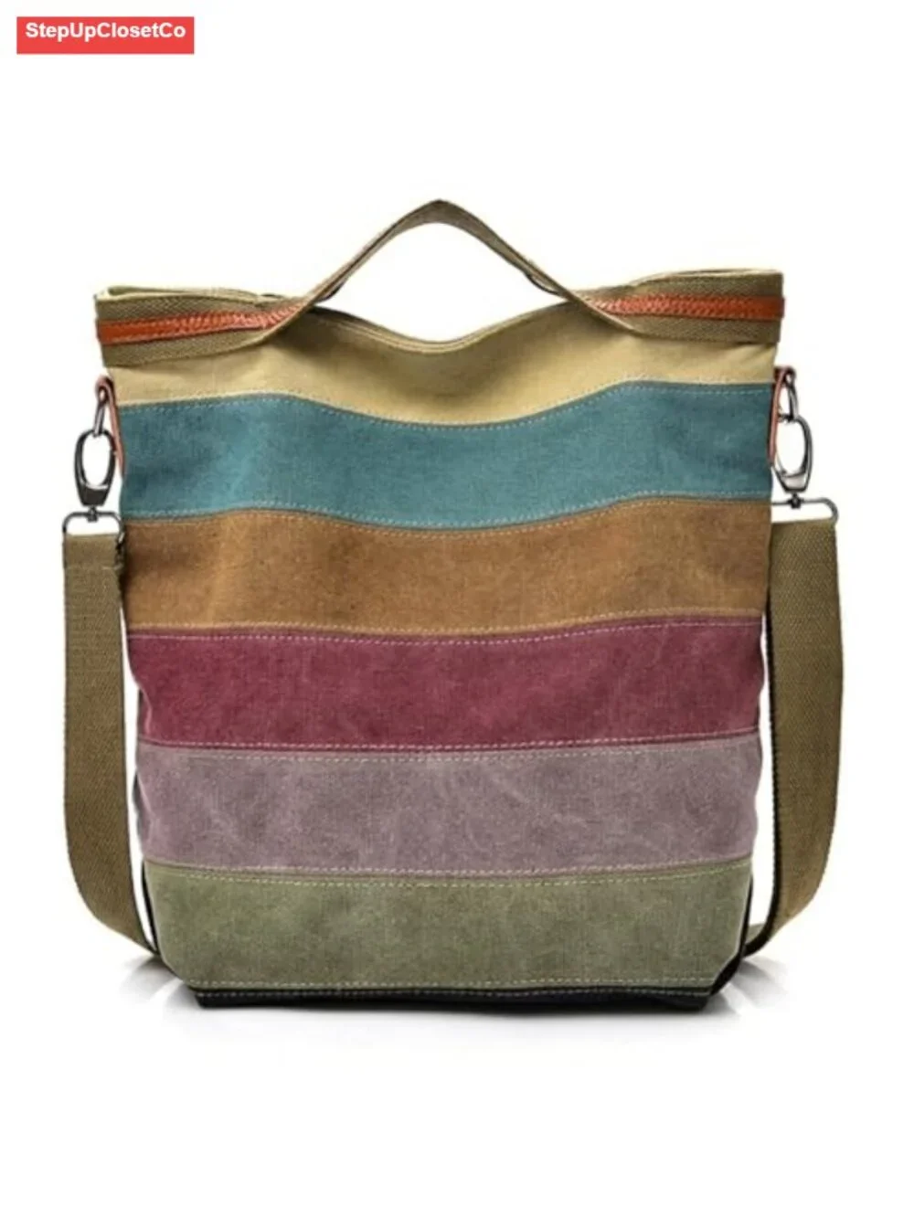 Canvas Hobo Tote Bag Large Capacity Crossbody Shoulder Purse with Adjustable
